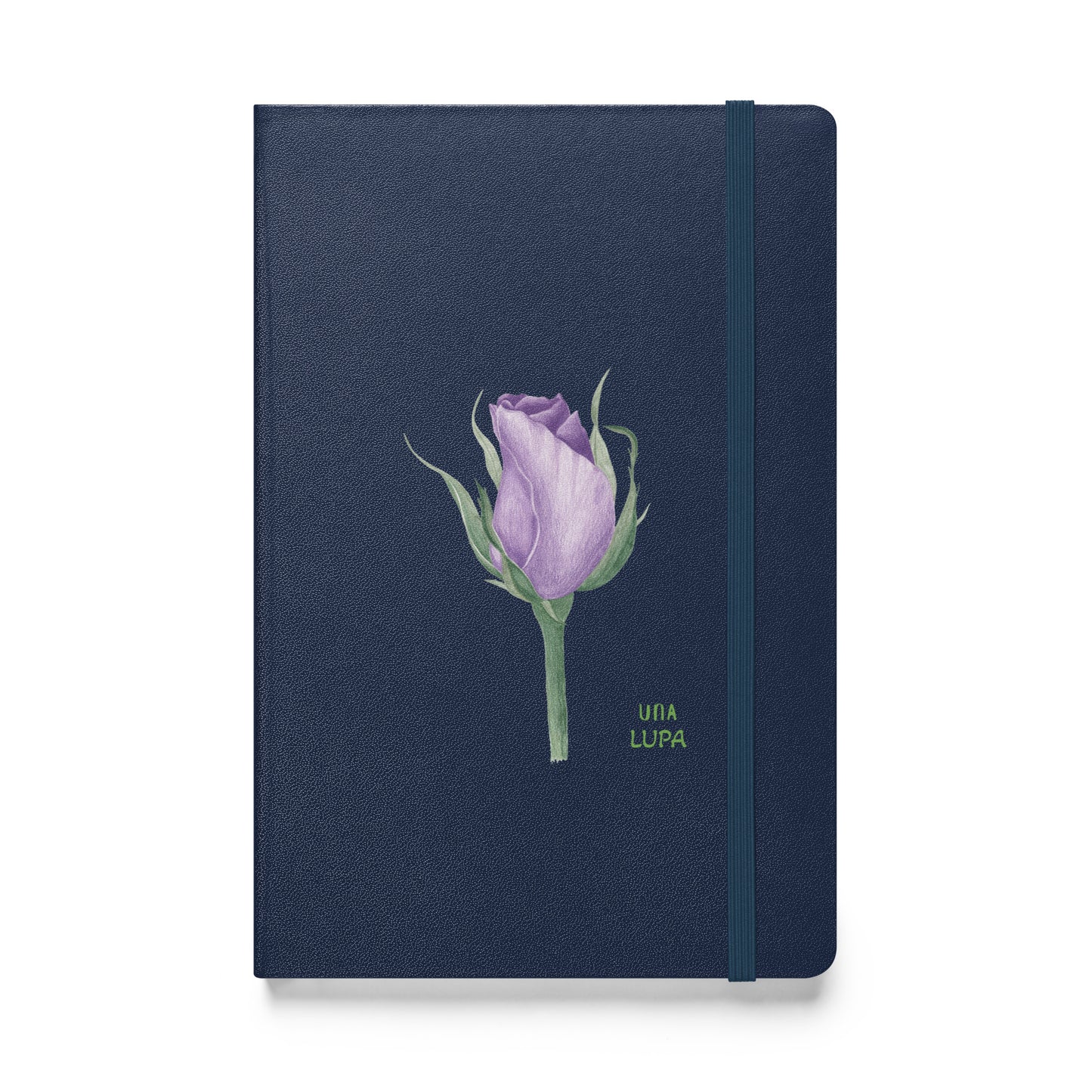 Una Lupa - Hardcover Notizbuch - Violette Rose - 13,97 × 21,59 cm