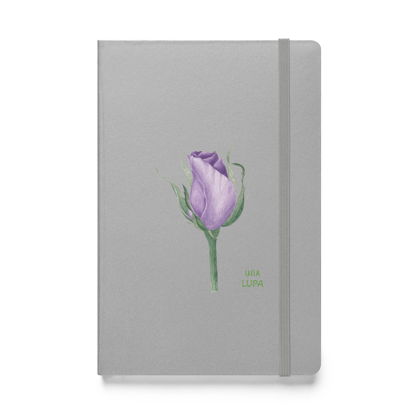 Una Lupa - Hardcover Notizbuch - Violette Rose - 13,97 × 21,59 cm