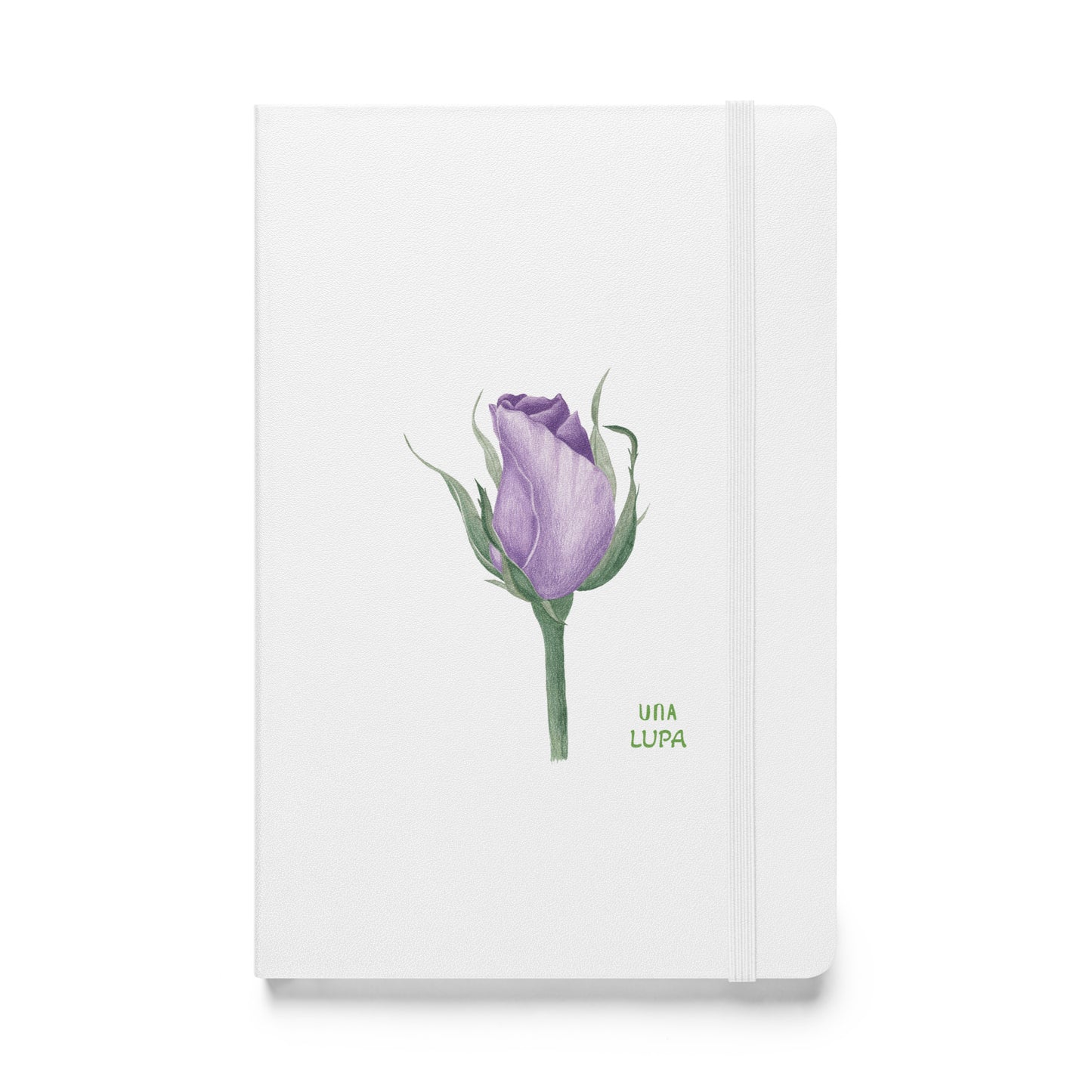 Una Lupa - Hardcover Notizbuch - Violette Rose - 13,97 × 21,59 cm