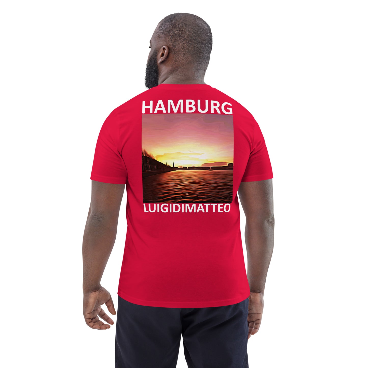 Luigi Di Matteo - Unisex-Bio-Baumwoll-T-Shirt - Rosso Fuoco - Rückseite