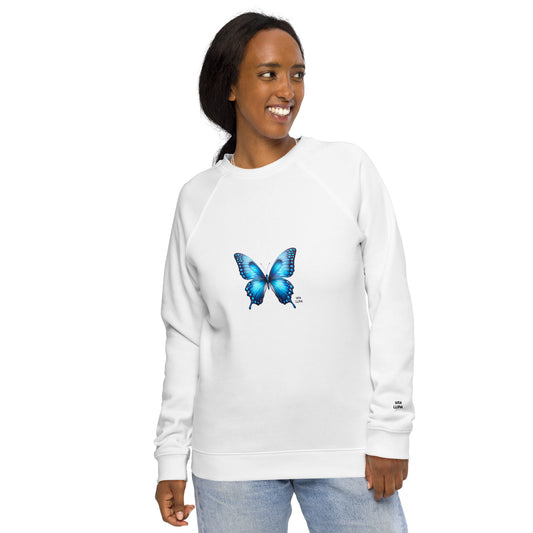 Una Lupa - Damen Raglan-Pullover - Blauer Schmetterling