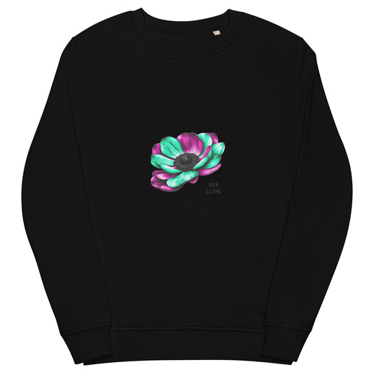 Una Lupa - Unisex organic sweatshirt - Anemone multicolor pink-grün