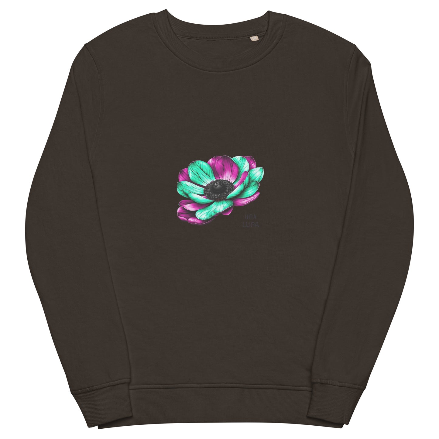 Una Lupa - Unisex organic sweatshirt - Anemone multicolor pink-grün