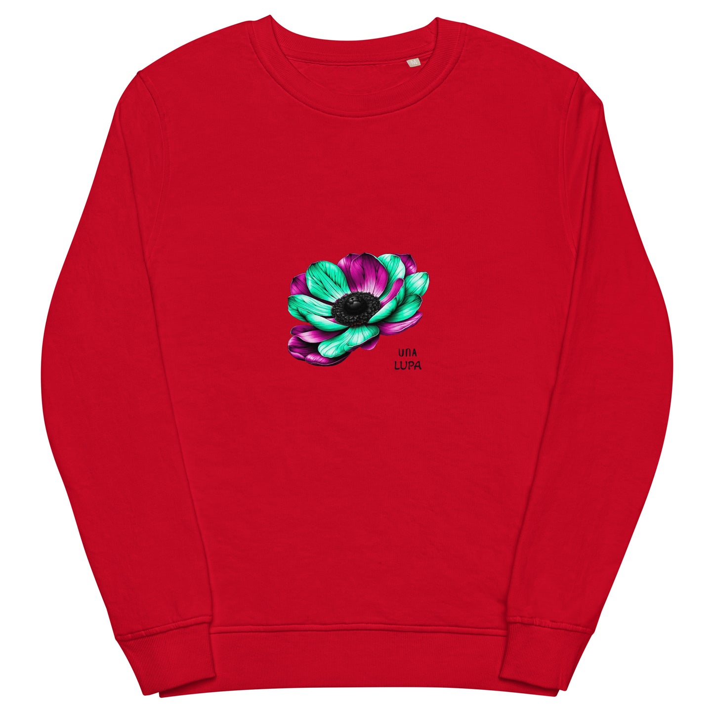 Una Lupa - Unisex organic sweatshirt - Anemone multicolor pink-grün