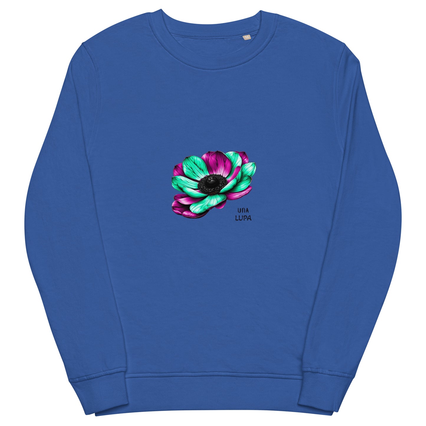 Una Lupa - Unisex organic sweatshirt - Anemone multicolor pink-grün