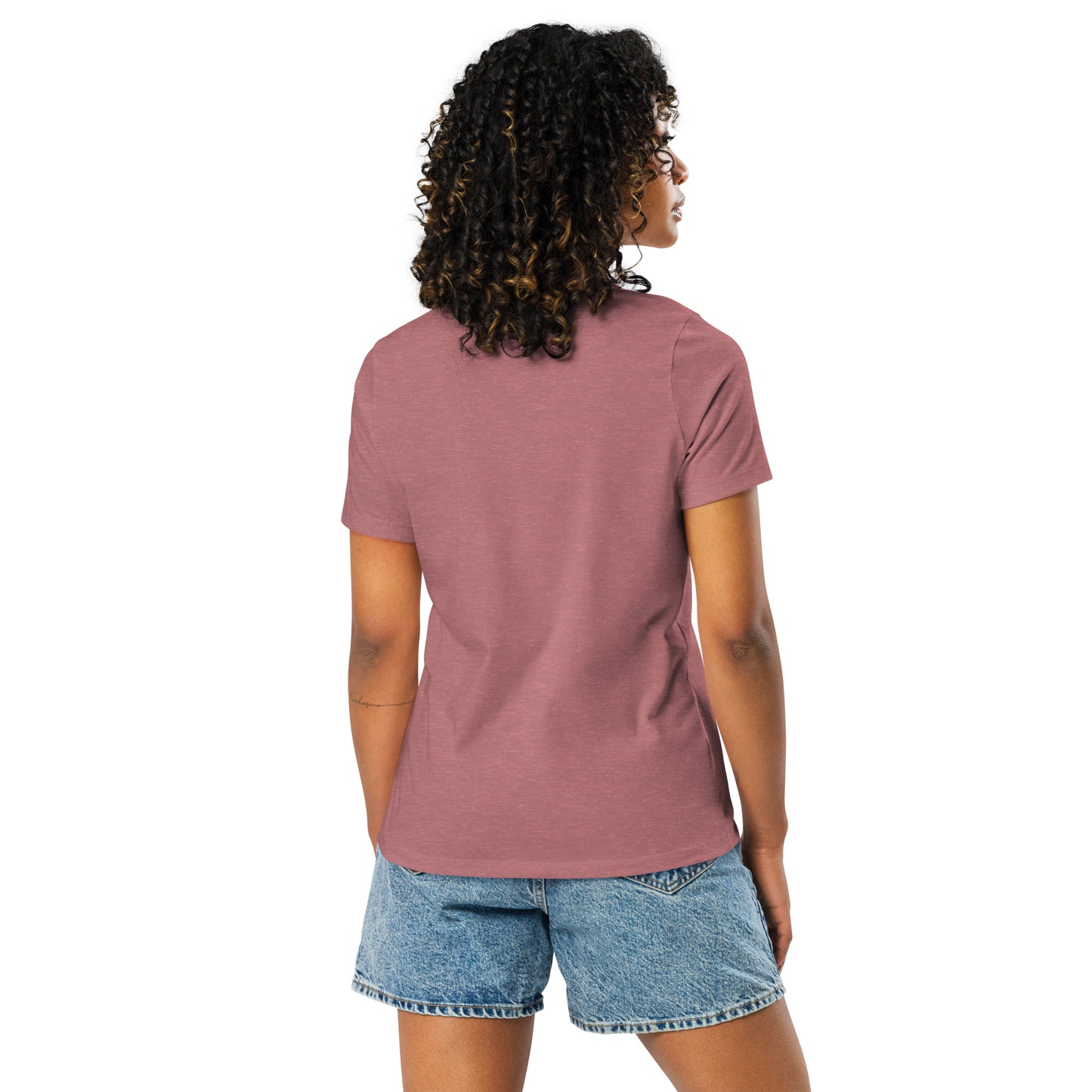 Una Lupa - Lockeres Damen-T-Shirt - Violette Rose